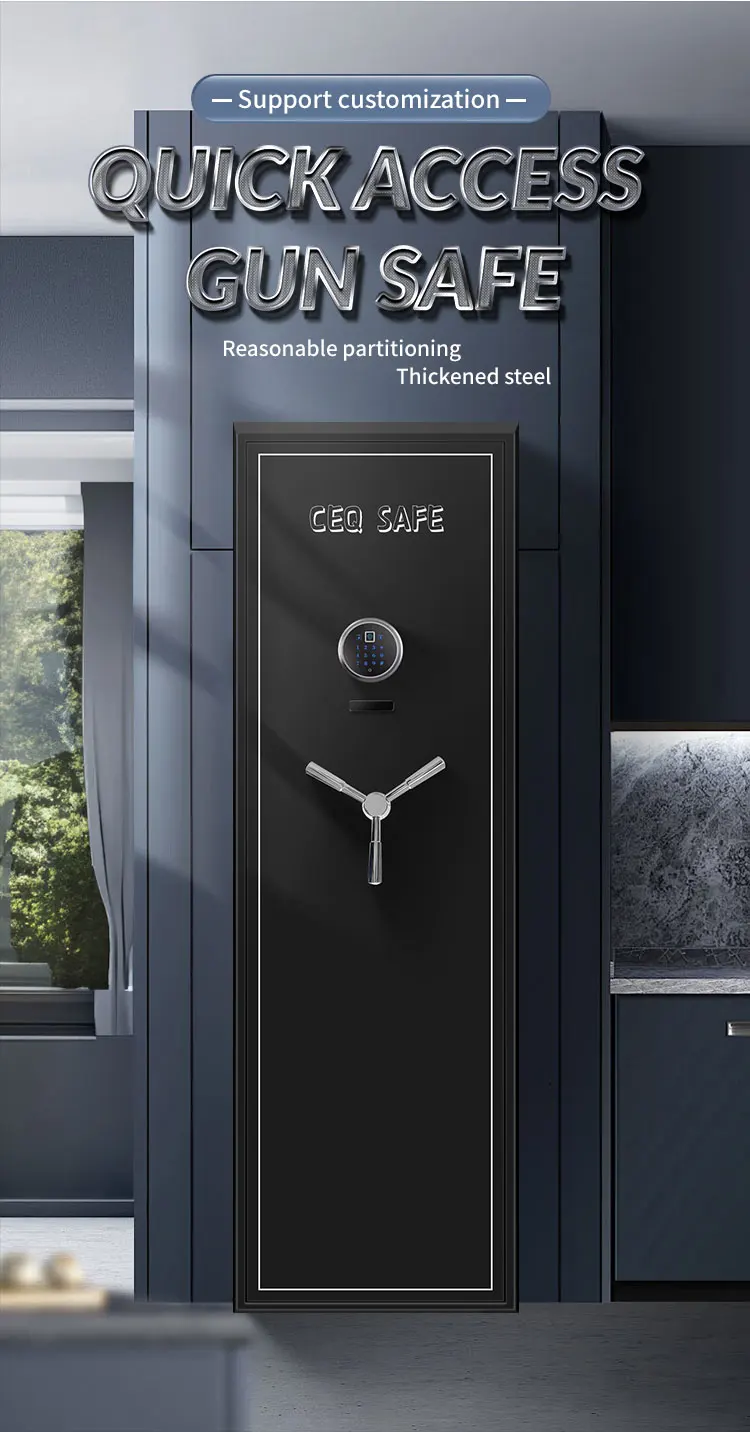 CEQSAFE Fire Resistant Safe Cabinet Electronic Digital Safe Biometric Gun Box factory