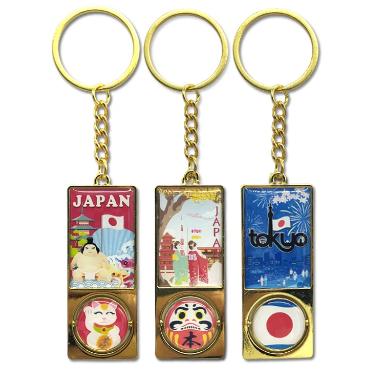 Factory Custom logo Alloy Metal Kyoto Osaka Tokyo Keychain Japan