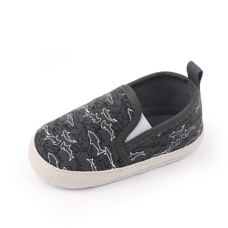 Solid Color Fish Print Spring and Autumn Baby Canvas Covered Feet Baby Walking Shoes factory