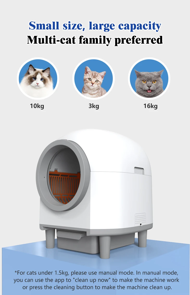 Automatic 80L Smart Cat Litter Box - Self-Cleaning, Tuya APP-Controlled  Electric Litter Robot for Hassle-Free Pet Care