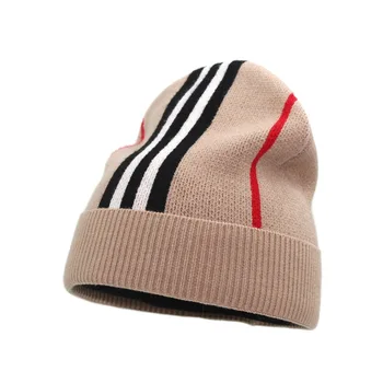 Letter Knitted Hat Winter Warm brand caps and wholesaleWoolen Hat   Outdoor Beanie Hat For Women