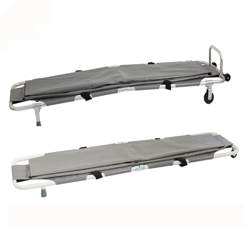 Emergency durable aluminum alloy folding stretcher for dead body