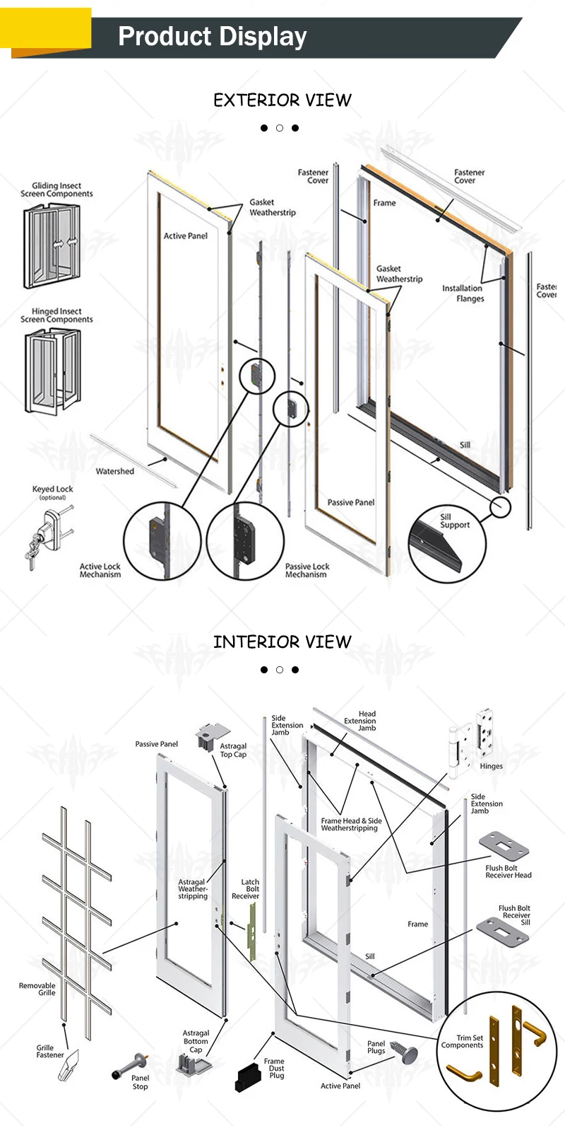 Aluminium Alloy Glass Storefront Door Store Front Commercial Doors And