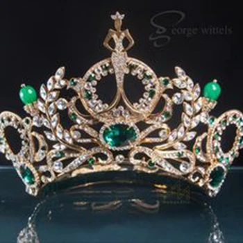 New Alloy Rhinestone Bridal Crown Tiara Exaggerated Luxury Baroque Court Crown