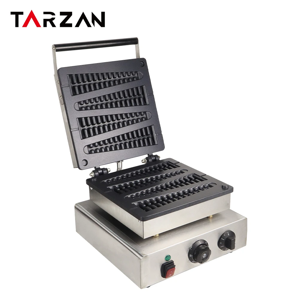Commercial Machine Stick Waffle Machine Crispy Snack Maker Waffle Stick Machine with Cast  Iron Plate Fishball Frill