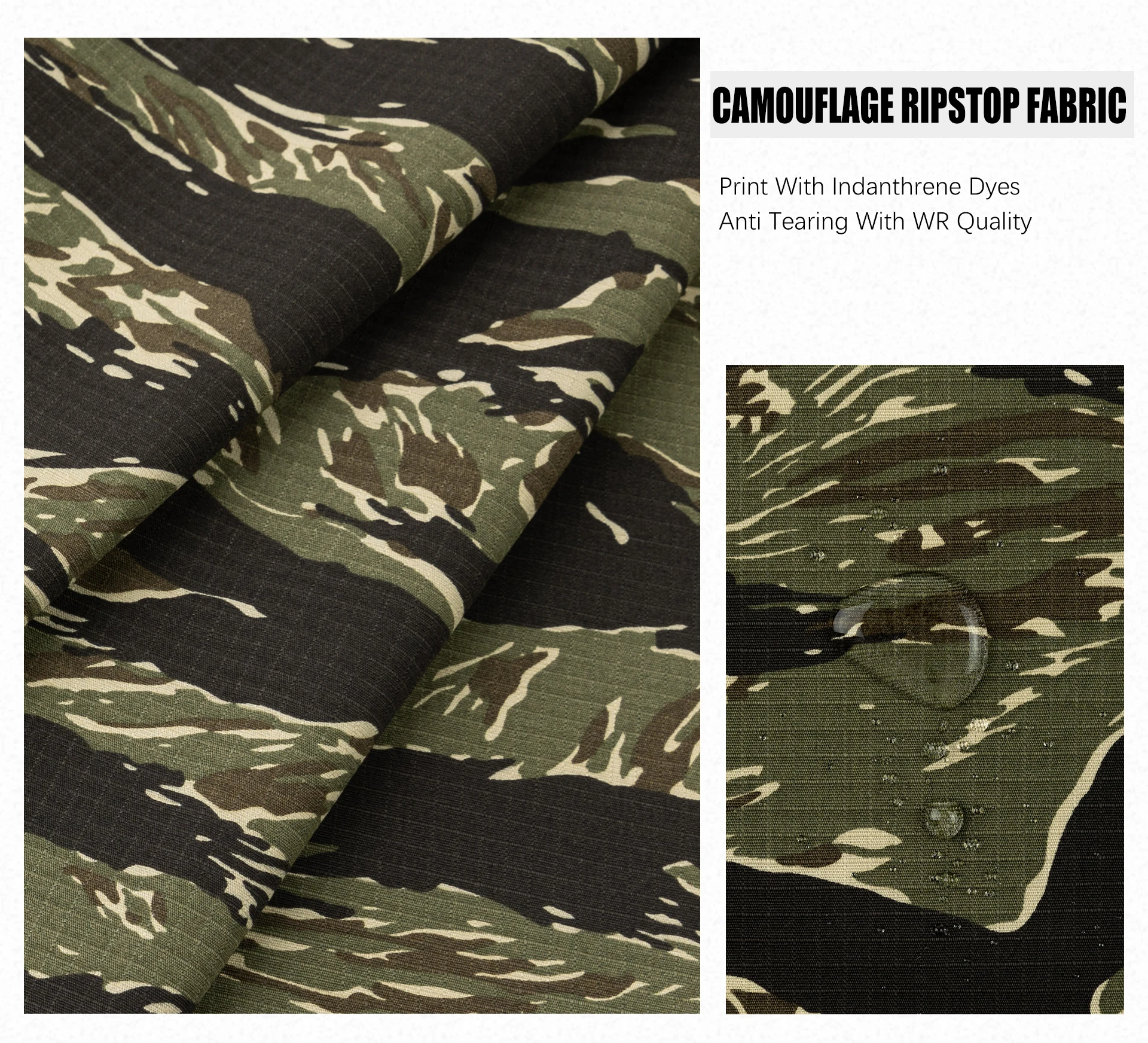 RTS TC 65/35 Camouflage Ripstop Fabric - Durable & Waterproof