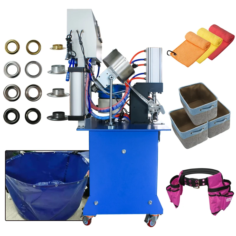 Tarpaulin Used Automatic Eyelet Punching Machine Auto Grommet Setting Machine