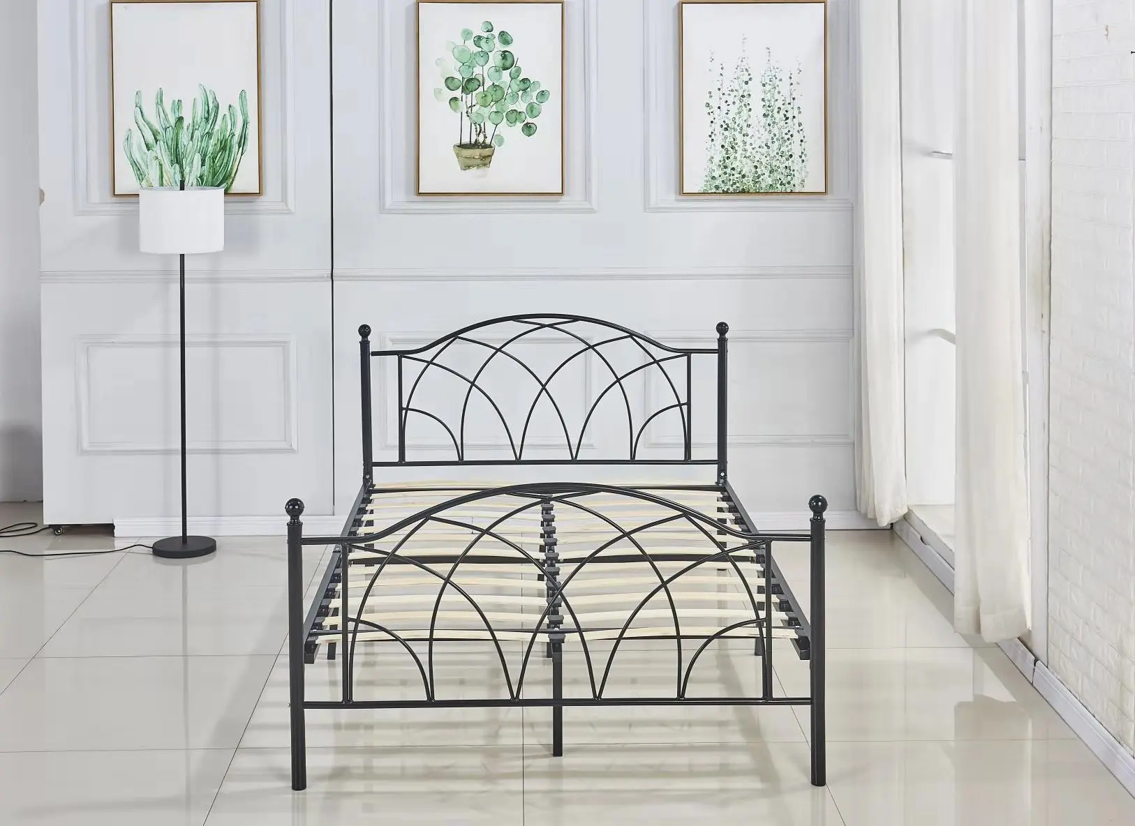 Adjust Metal Bed Frame with Headboard & Footboard Brackets Twin /Full/ Queen King