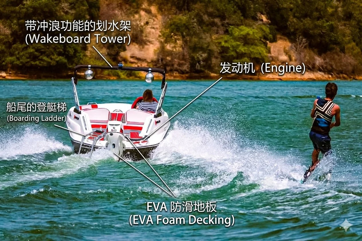 FLIT 16フィート船外機ウェイクボードディープVドライブ高速ボート 