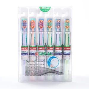 Customized Portable Travel Adult Disposable Toothbrush Ultra Soft Nylon Bristles Wide Brush Head PVC Manual Toothbrush Plastic