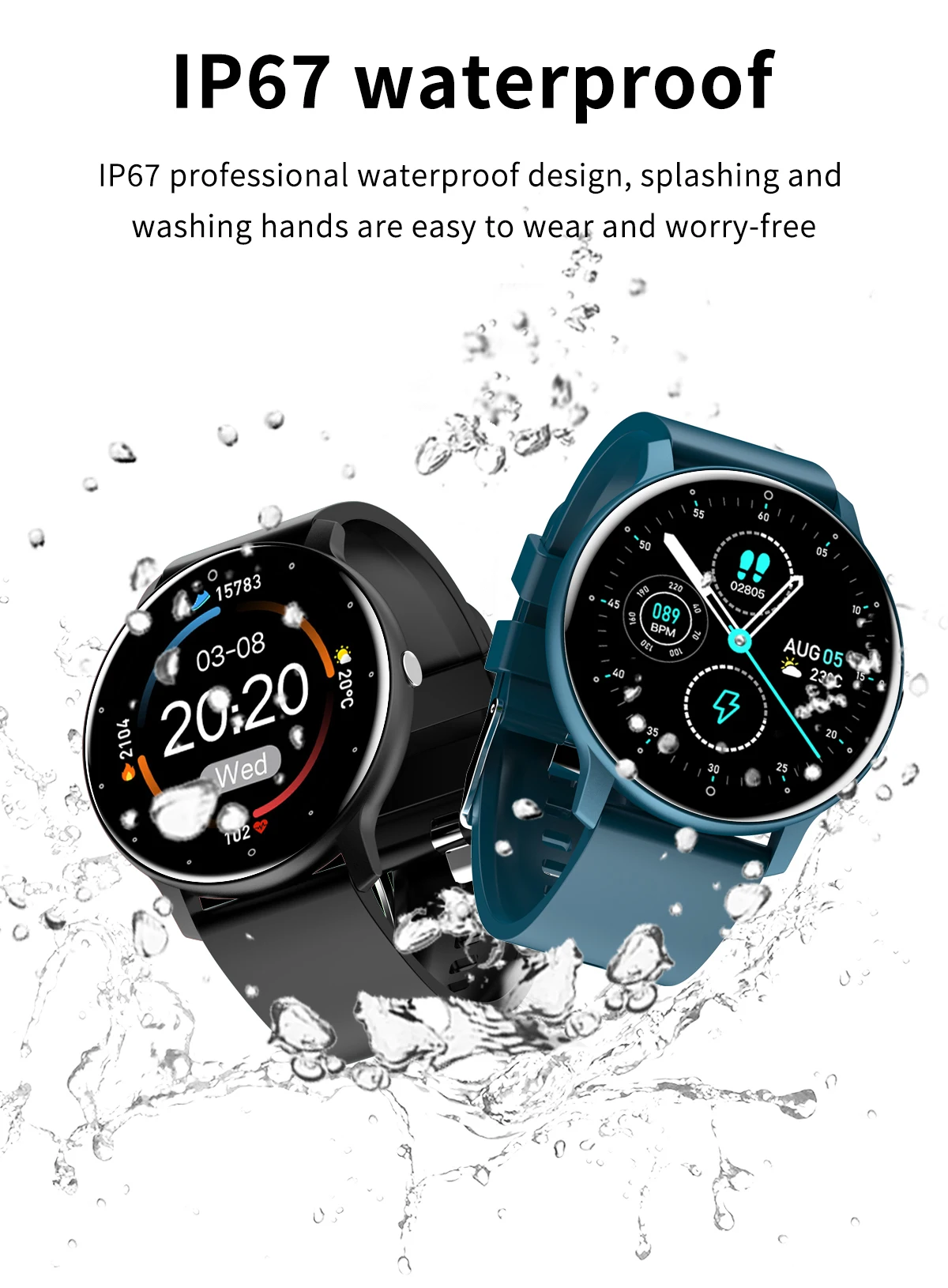 ZL02D Digital Round SmartWatch Heart Rate Sleep Reloj Inteligente Waterproof Android Bracelet Smart Watch