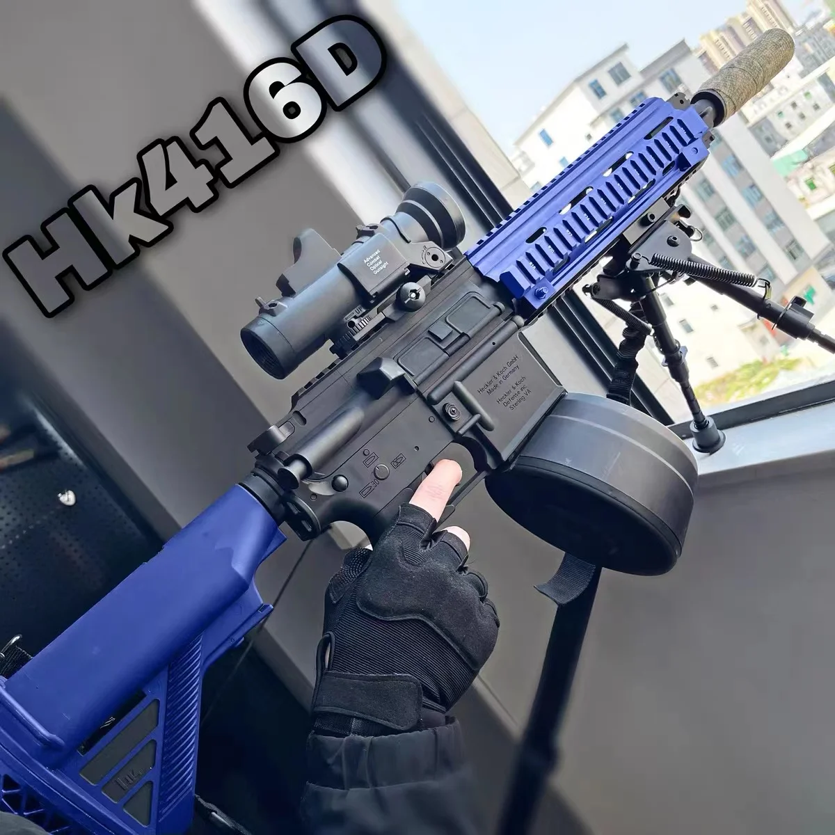 Nylon Hk416d Automatic Rifle Electric Splatter Gel Ball Blaster With ...