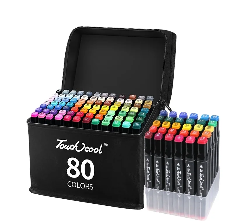 80 Touch Markers Color Chart - Permanent Art Markers Set