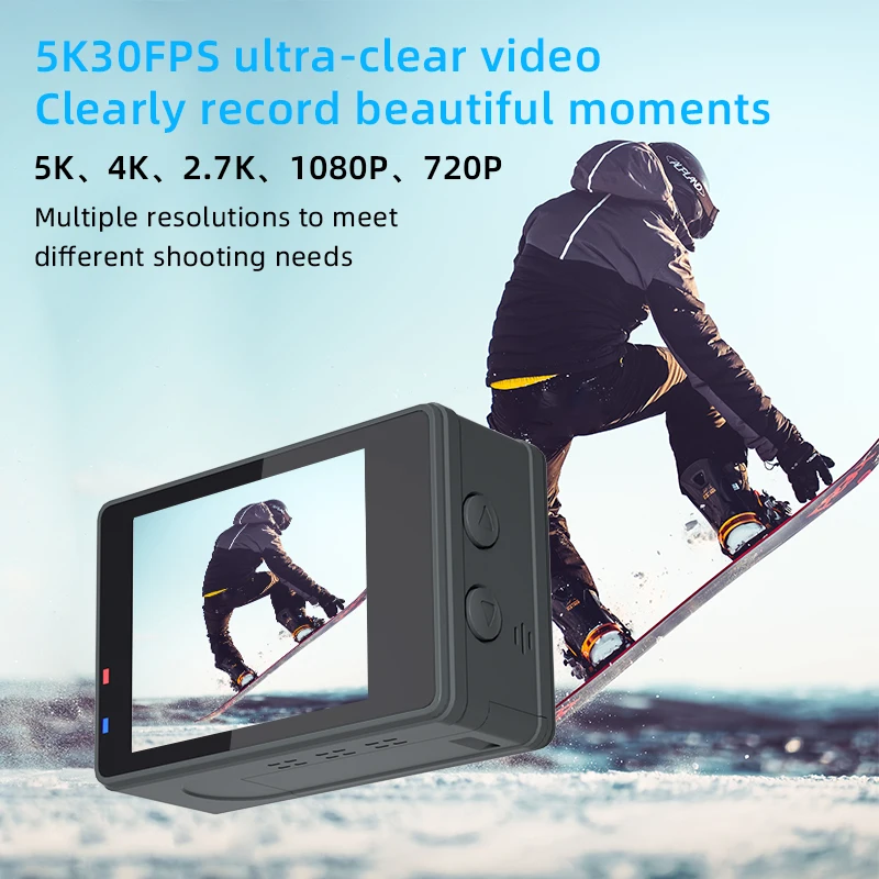 Fn Camera U-light Action Camera 5K 30FPS - Anti-Shake & Waterproof