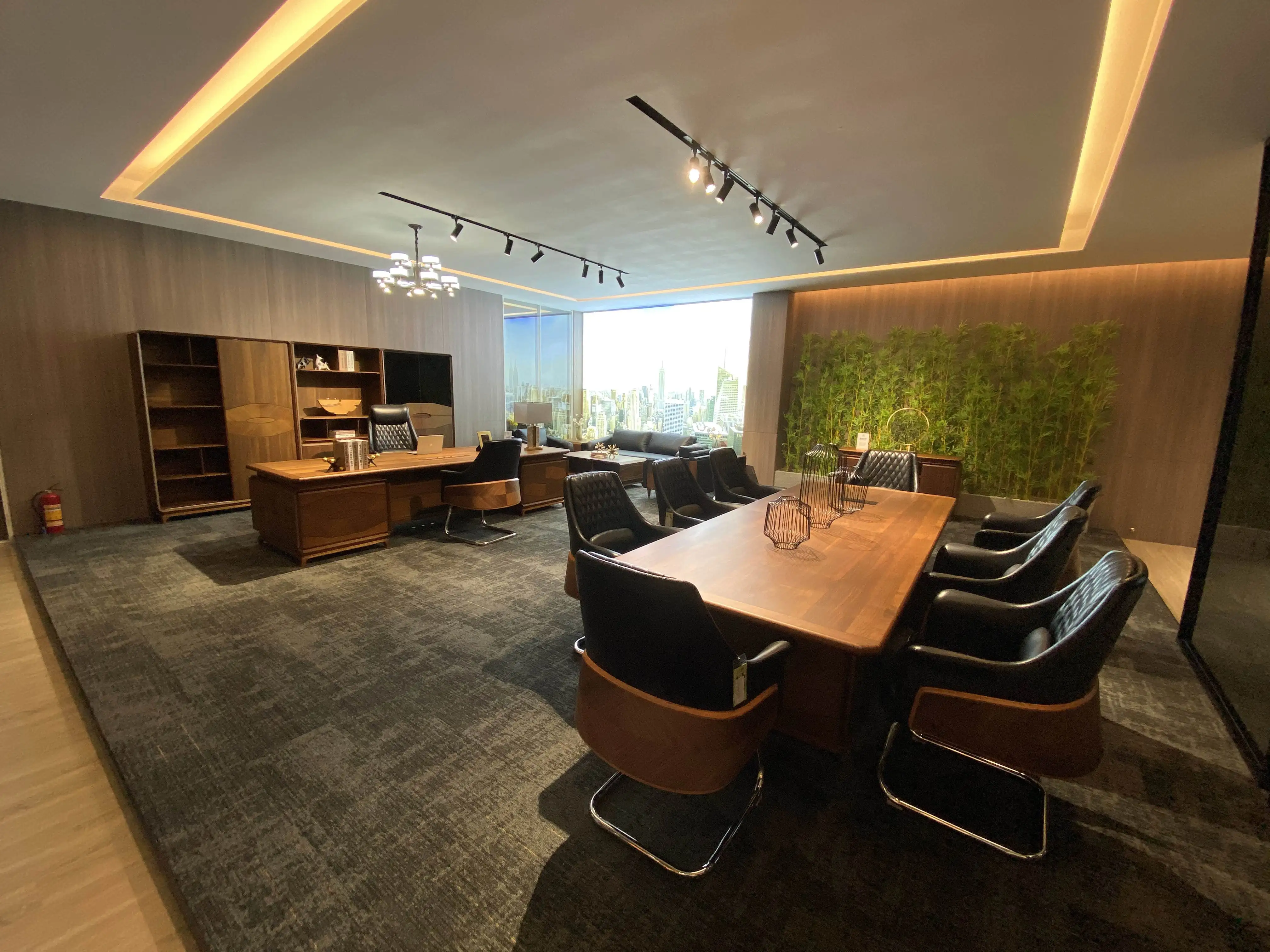 Commercial Office Furniture L Shape Desk High End Wooden Manager Desk