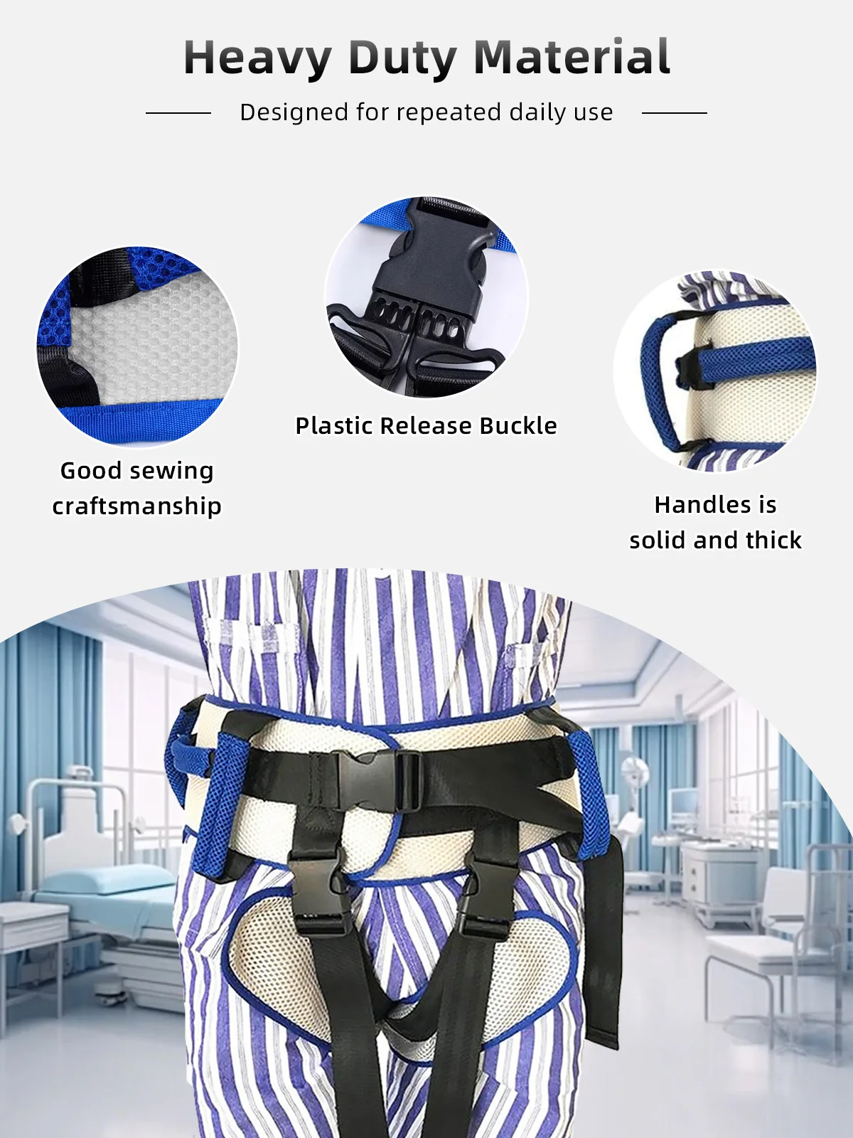 Wholesale Patient Ambulation Assist Secure Transfer Gait Belt Medical - product detail 1