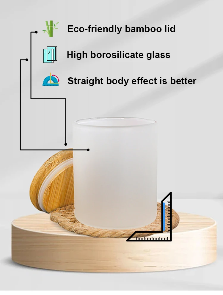 Agh 10oz Frosted Clear Sublimation Blanks Small Tealight Glass Candle