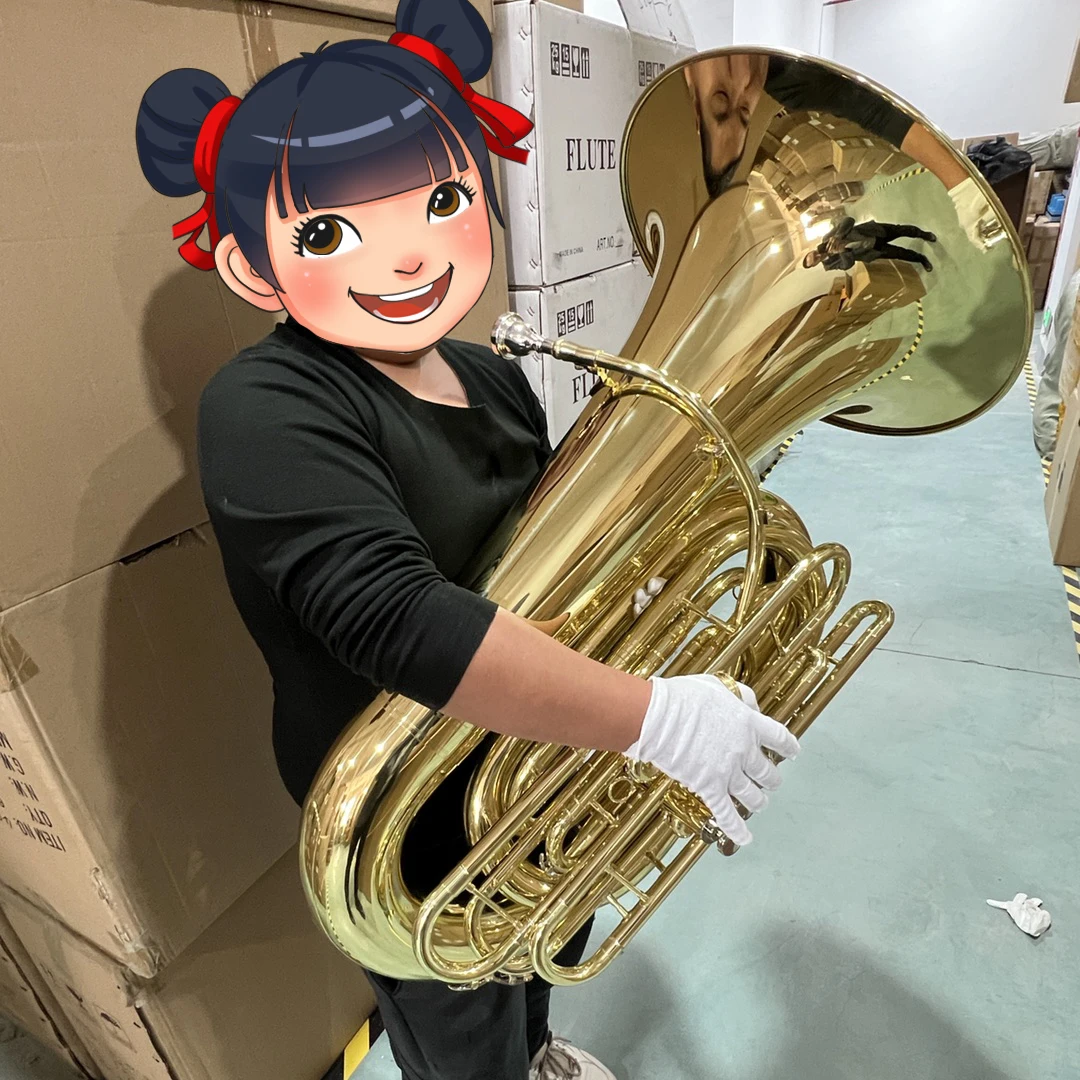 SLADE Factory Brass Musical Instruments Professional Bb Euphonium Hug Bugle 50cm Horn 4 Vertical Keys Pistons Bass Tuba