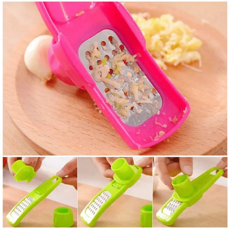 Hot Selling JIEJUN Plastic Garlic Press Cutter Kitchen Utensil Easy Control Easy Clean Manual Garlic Masher Home Restaurant Use
