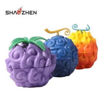 Hot-Selling New Design Zinc Alloy Herb Grinder Fruit of Devil 3-Layers Colorful Portable Smoking Accessories Herb