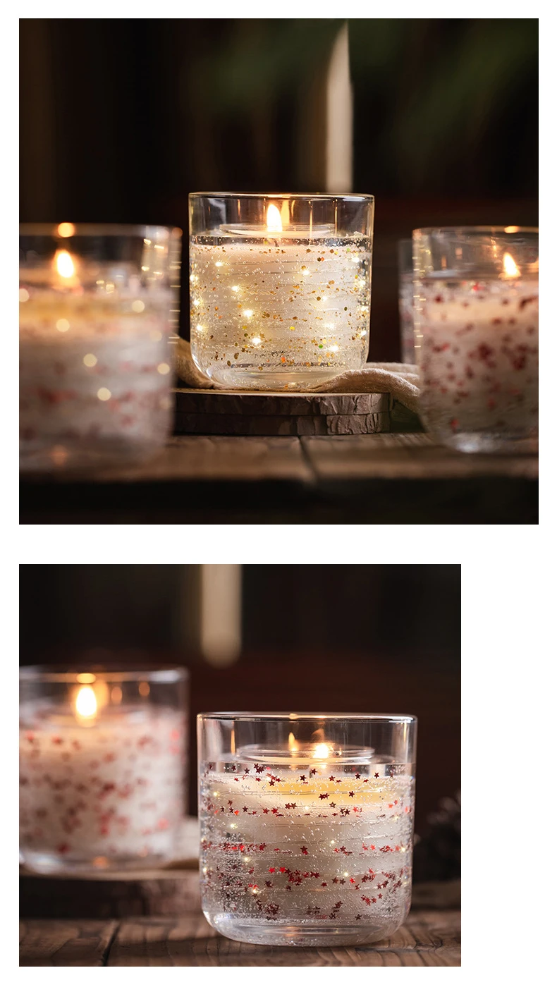 Factory Direct Led Light Up Candles Jar Gel Scented Candles Smokeless Glass Custom Logo Novelty