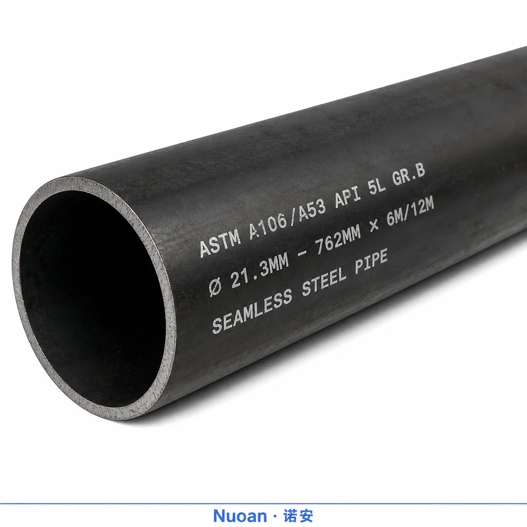 长度 6m 和 12m ASTM 无缝管 API5l A106 A53 Gr.B 直径 21.3MM 至 762MM