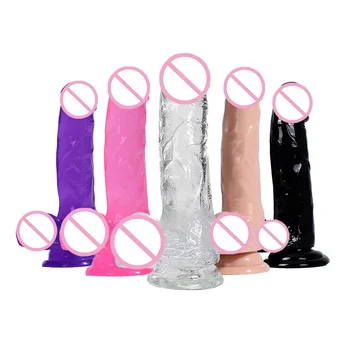 Soft TPE TPR Realistic Clear Huge Jelly Crystal Dildo For Women Translucent Cock Penis Adult Sex Toys
