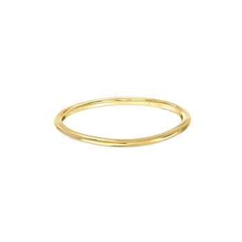 Custom Minimalist 14K Yellow Gold 9K 18K Real Gold Thin Stackable Prime 14K White Gold Smooth Dainty Stacking Ring