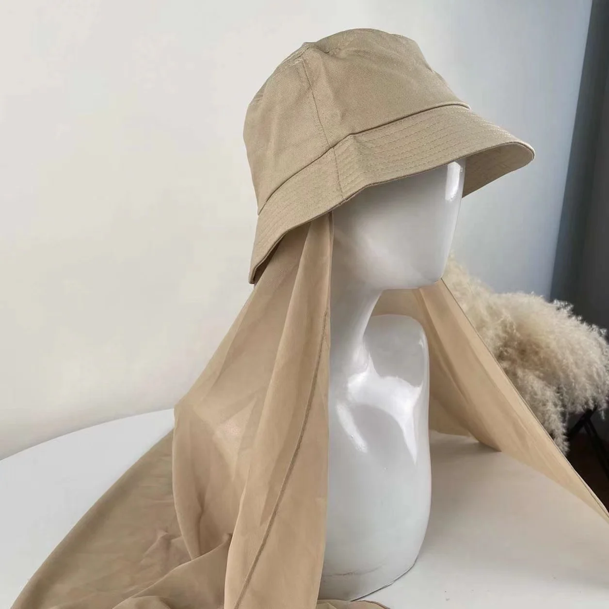Hot Selling Bucket Hat Hijab Scarf for Muslim Women Fisherman Hat Instant  Chiffon Hijab Scarf Shawl