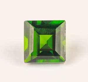 High Quality AA Natural Forever Star NGTC Certified 5*5 Octagon Loose Gemstone Chrome Diopside Green