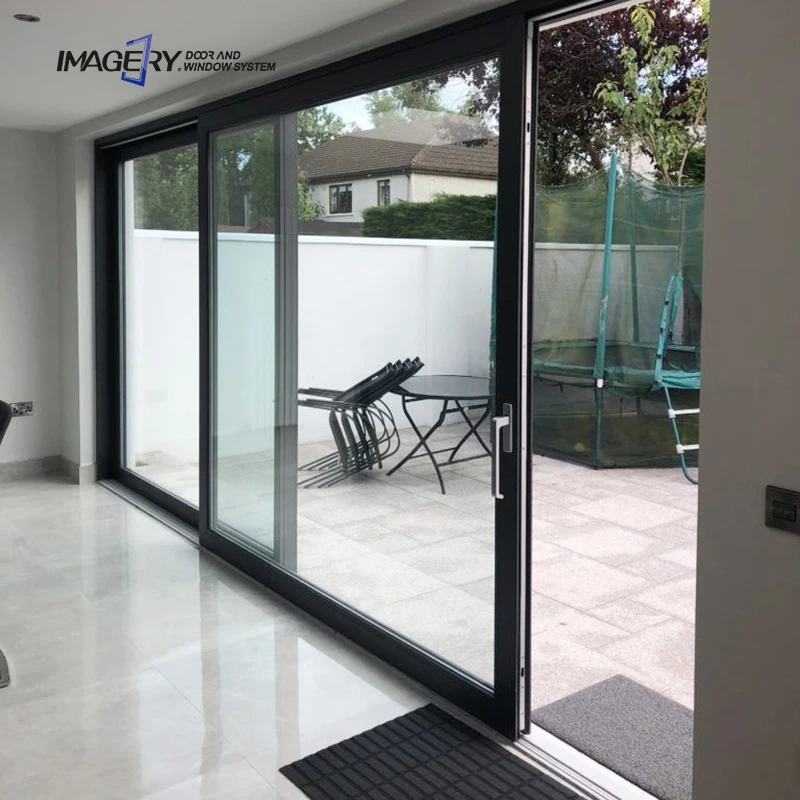 Remote Control for Commercial and Residential Use Smart Aluminum Frame Automatic Electric Sliding Glass Door