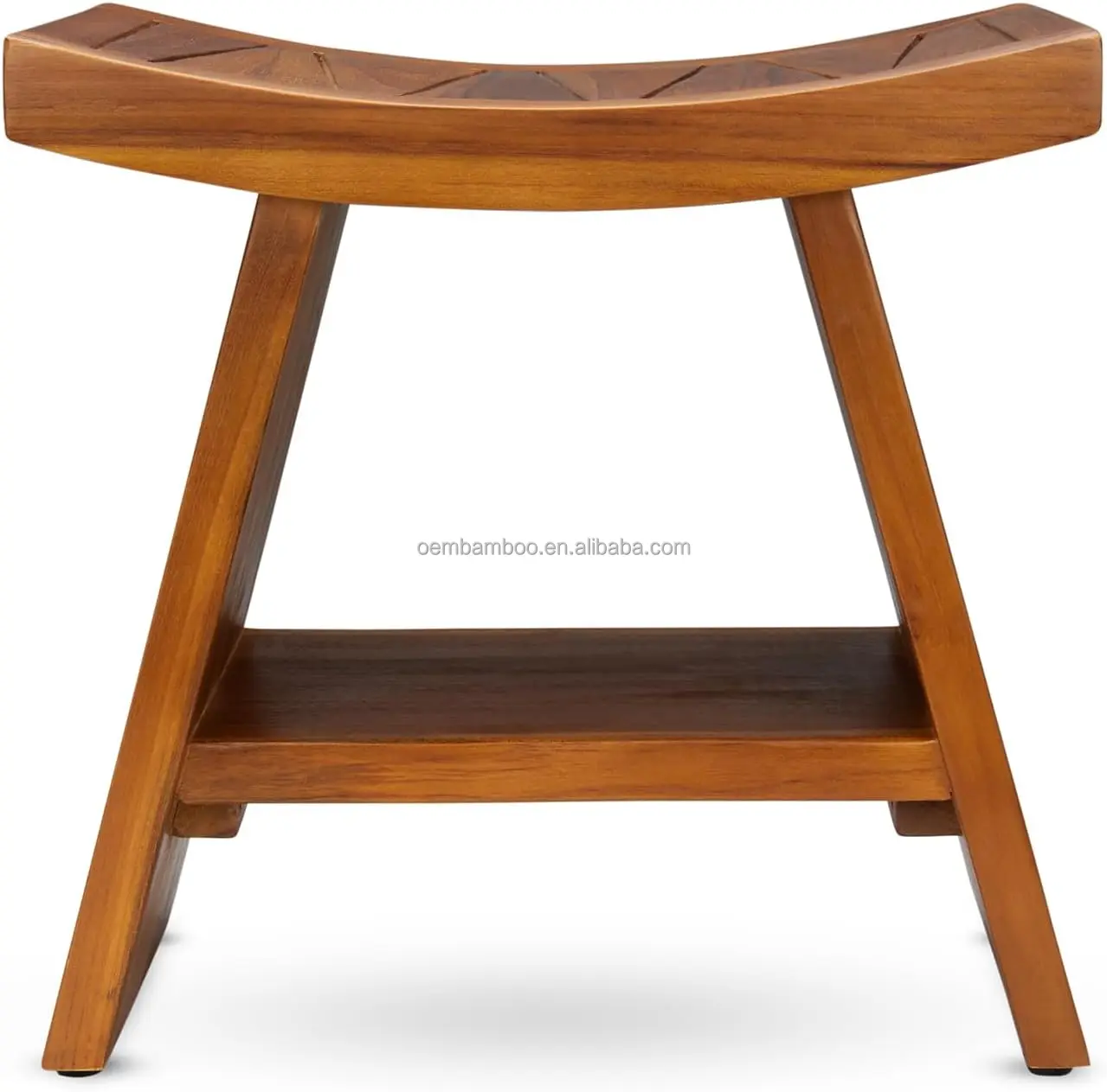 Teak Shower Stool With Shelf Water Resistant,Nonslip Premium