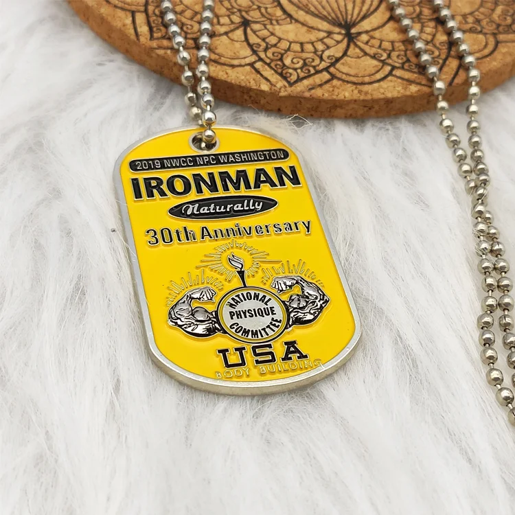 Quick delivery cheap custom shinny dog tag enamel necklace manufacture manufacture