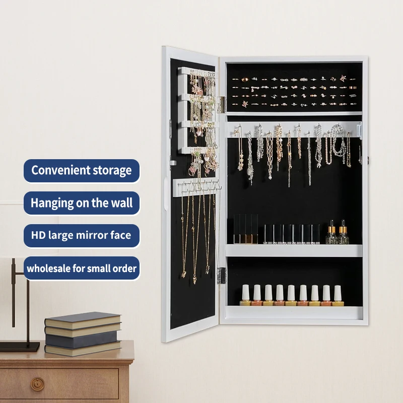 Новый деревянный шкаф для хранения гостиной Запираемый Настенный ювелирных изделий