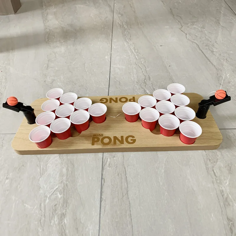 Jeu De Beer Pong En Bois Pliable Mini Table, Studio Mercantile, Neuf (défaut Mineur)