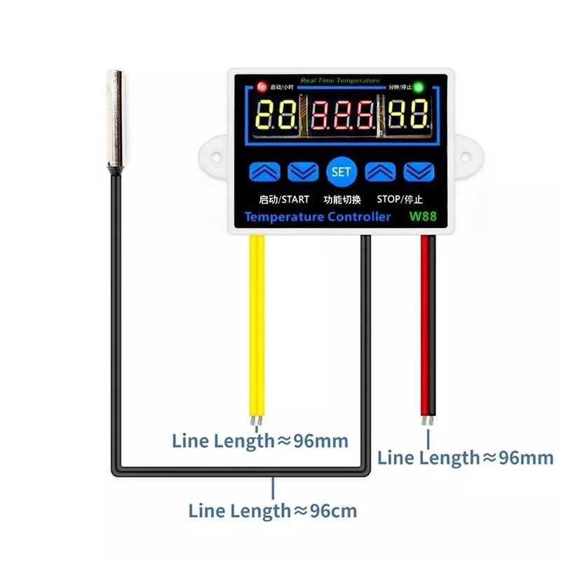 W88 Digital Thermostat 12V 220V Temperature Controller Triple