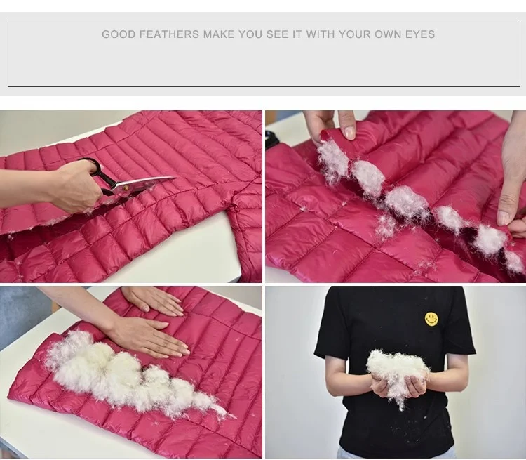 Best Selling Womens Long Thin Eiderdown Slim Hooded Parka Female Portable White Duck Down Jacket