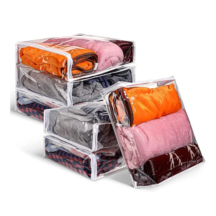 Clear Vinyl Zippered Storage Bags Sweater Storage Bags Plastic Storage