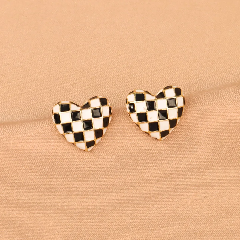Valentine Enamel Heart Stud Earrings Multi Color Heart Gold Tone Buy
