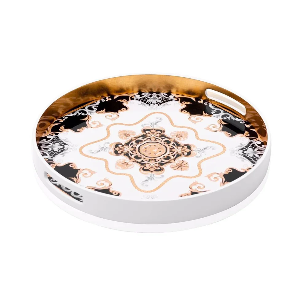 Lacquerware Serving Tray Colorful Pattern Vietnam Lacquer Tray High Quality Low MOQ Cheap Price Wholesale Vietnam