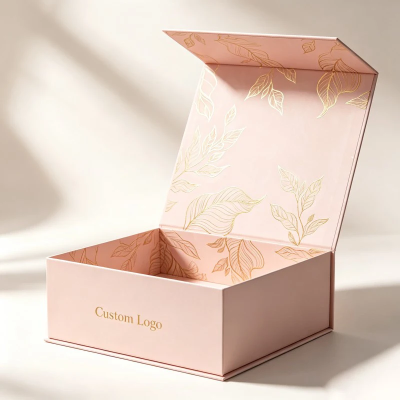 Scatola magnetica di lusso all'ingrosso per scarpe, scatola rigida personalizzata per abbigliamento, indumenti, calze rosa e biancheria intima, scatola di carta.
