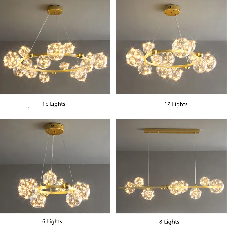 Circular chandeliers imported from china modern glass ball chandelier pendant lamp for kitchen gold led light chandelier pendant