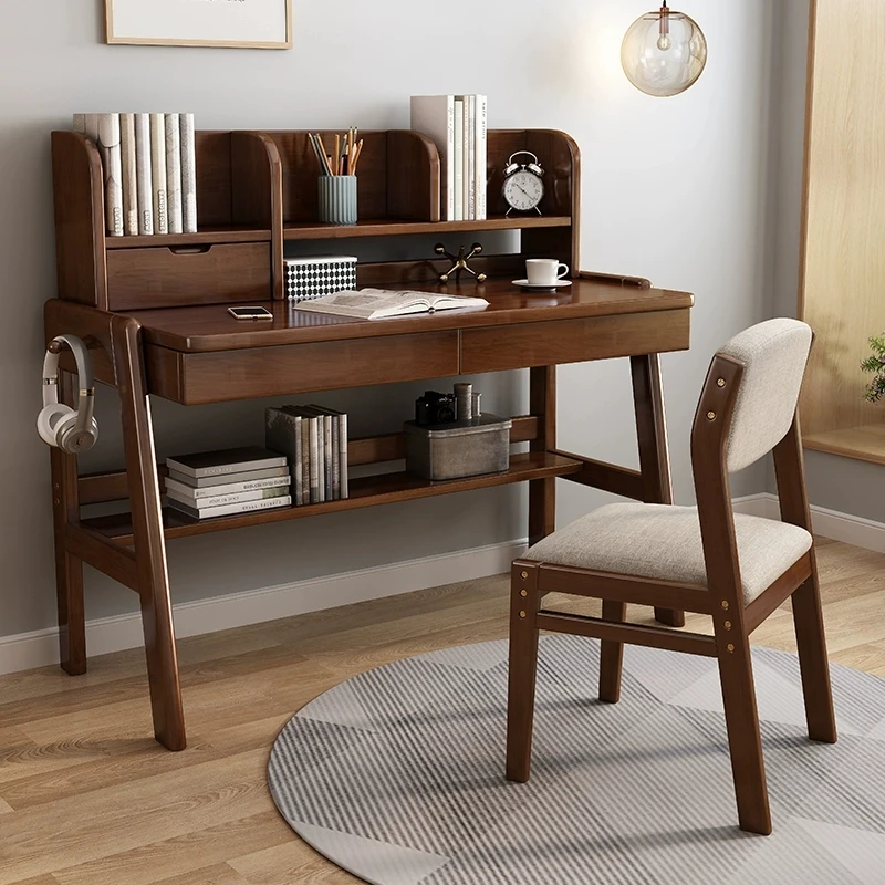 Durable Home Study Desk Chair Set Solid Wood Ergonomic Princess