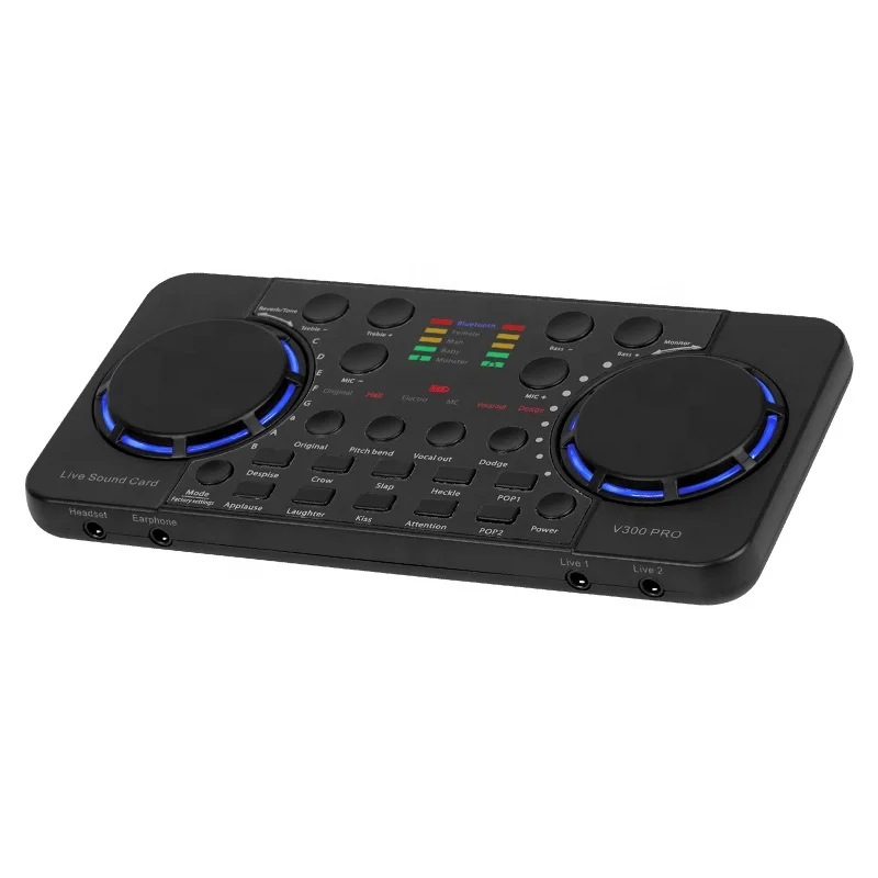 Voice Changer Sound Board Audio Interface With Audio Mixer and Live Sound Card for Live Streaming Guitar YouTube Recording
