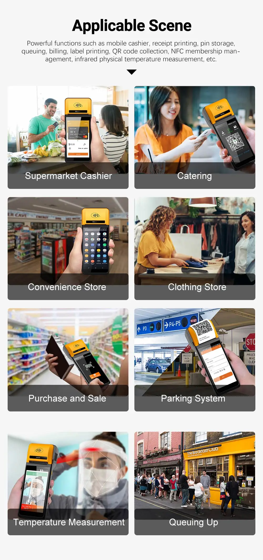 Noryox источник поставка Nb55l Android 12 Pos-терминал 5 дюймов 3 ГБ + 16 4 г Wi-Fi кассовый аппарат