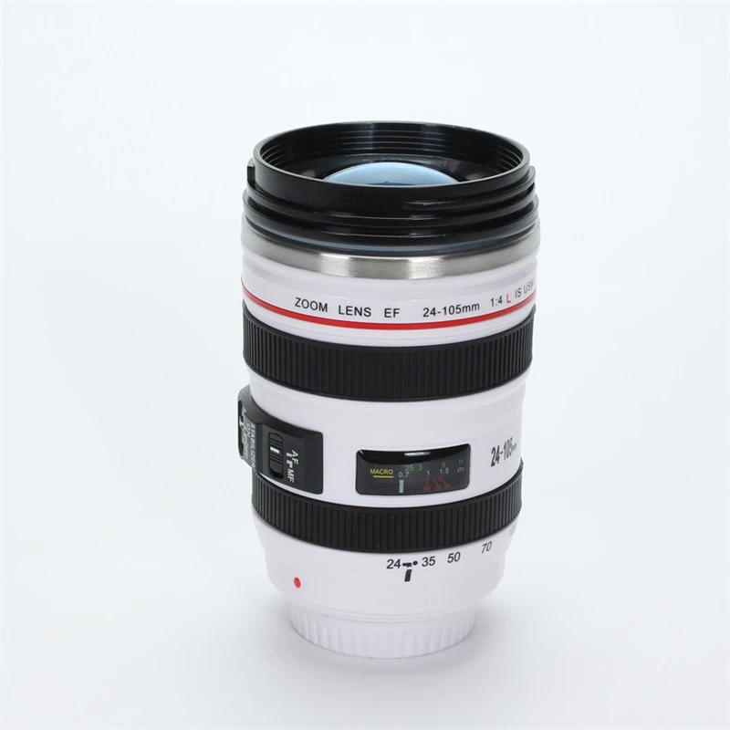 Custom Stainless Steel Camera Lens with Lid Travel Mug American Style Novelty Design Metal Tumbler Cups for Coffee Drinking