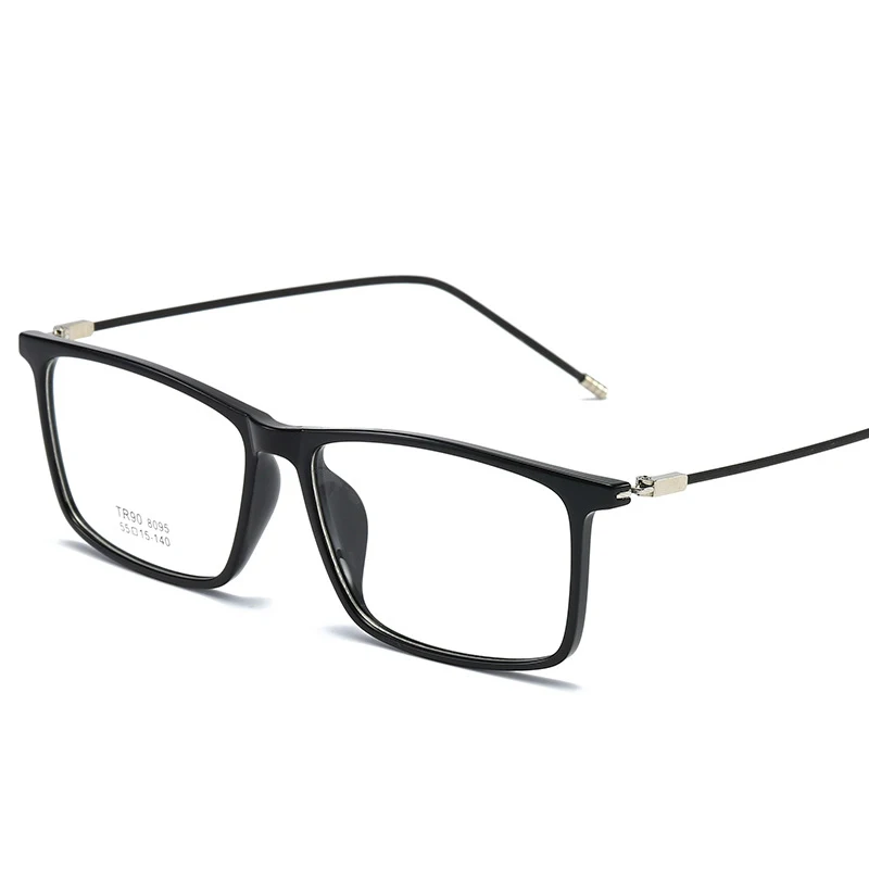 Men's TR90 Optical Glasses Fashion Wild Transparent Color Large Square Frame Thin Face Eyeglasses Classic Style Cartoon Pattern