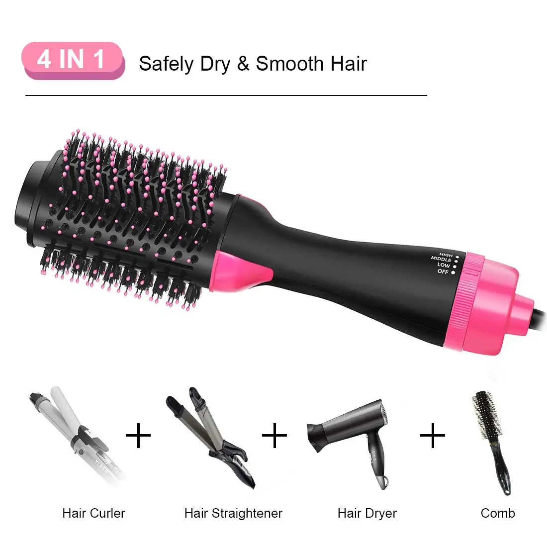 2021 New Product One Step Hair Dryer Brush Hot Air Volumizer Negative Ion Hair Dryer Brush