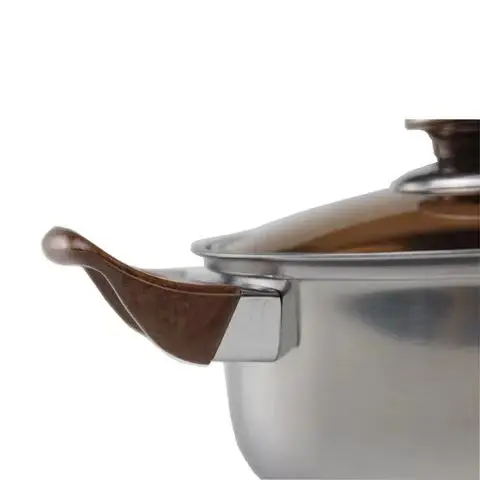 12 шт. набор кастрюль нового дизайна с деревянной ручкой и водой кухонных из нержавеющей стали европейская стеклянная