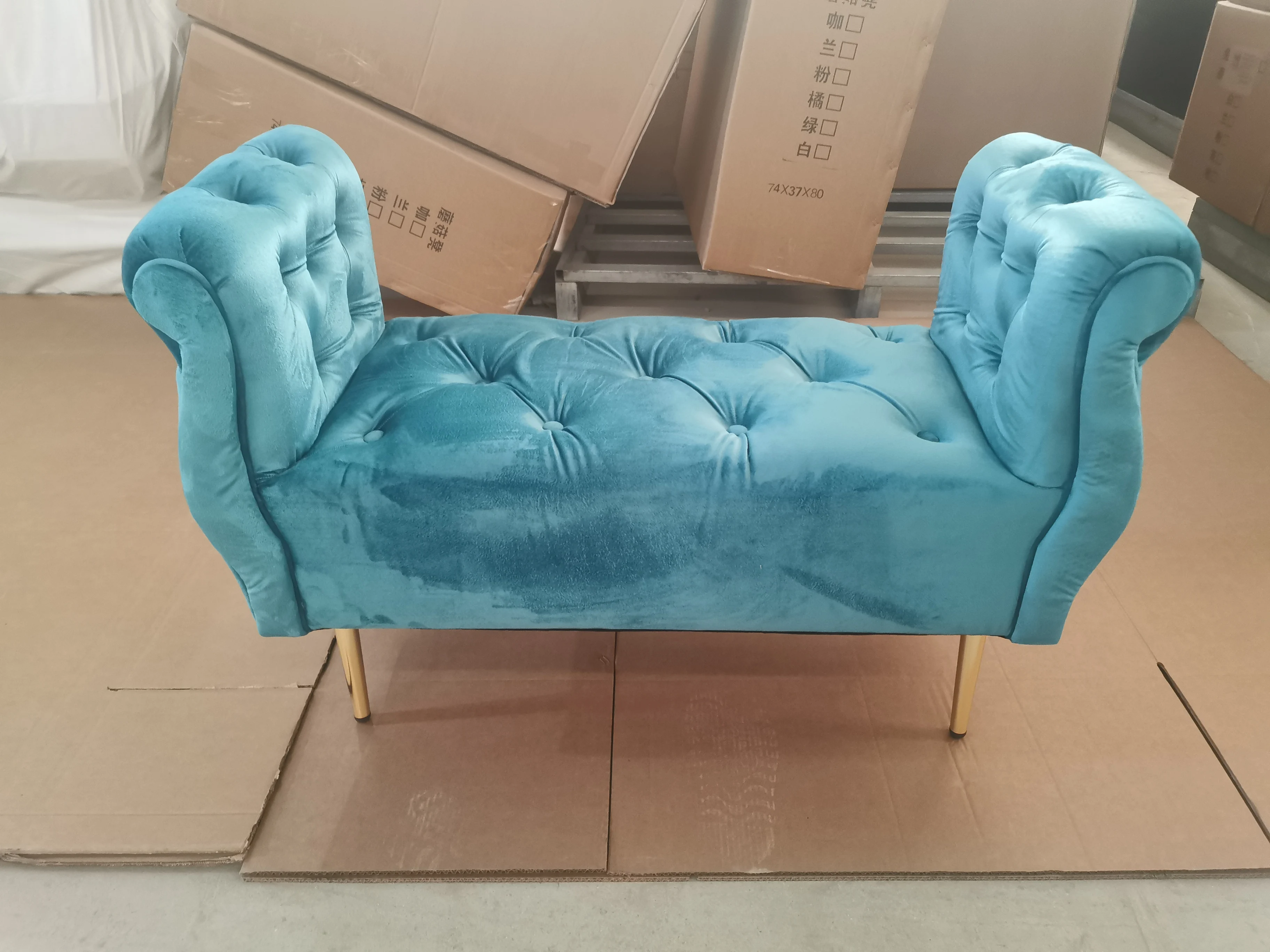 Nordic Commercial Home Using Long Sofa Velvet Shoe Chair Changing Stool Ottoman